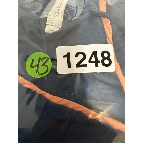 Flannel Womans Silk Tunic Size L 3/4 Sleeve Blue Lagenlook‎ Asian Boho Hippie - Picture 15 of 16